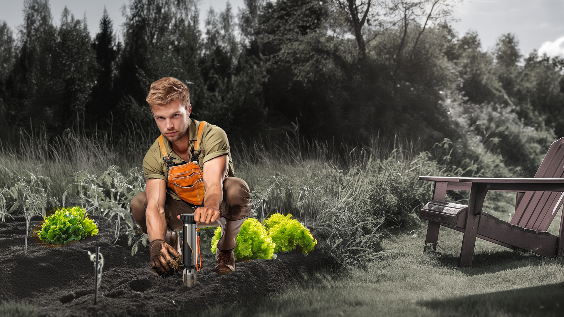 Grundig Soilyzer insertion into soil