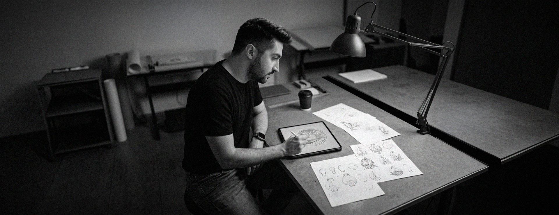 Mustafa Kemal Karakaya sketching Rusel Caviar Medallion